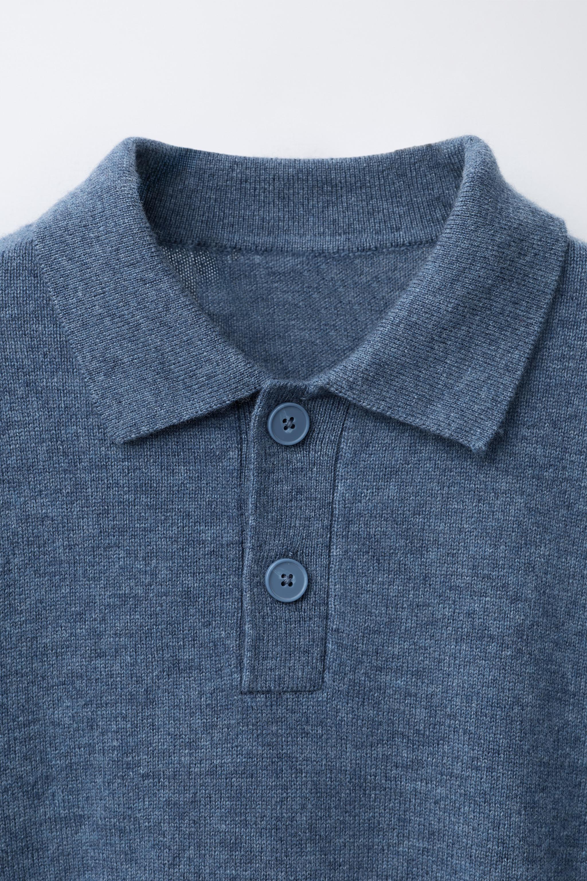 100% WOOL KNIT POLO SHIRT